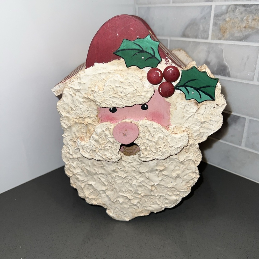 Wooden handmade faux Santa Claus Birdcage